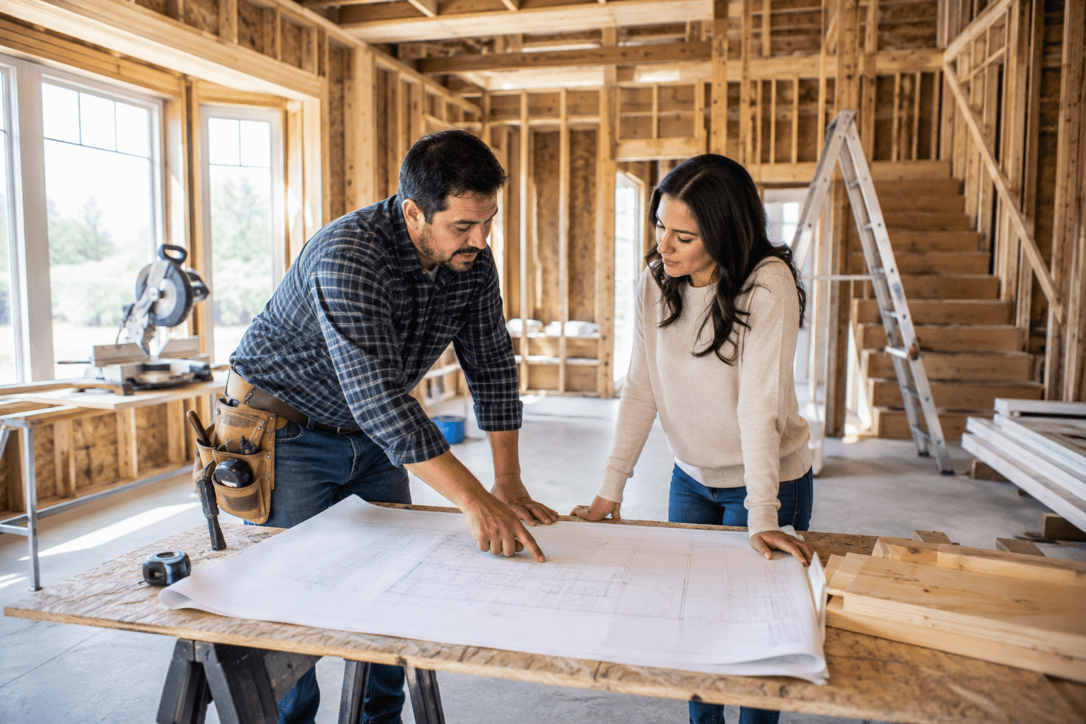 A general contractors business owner at work