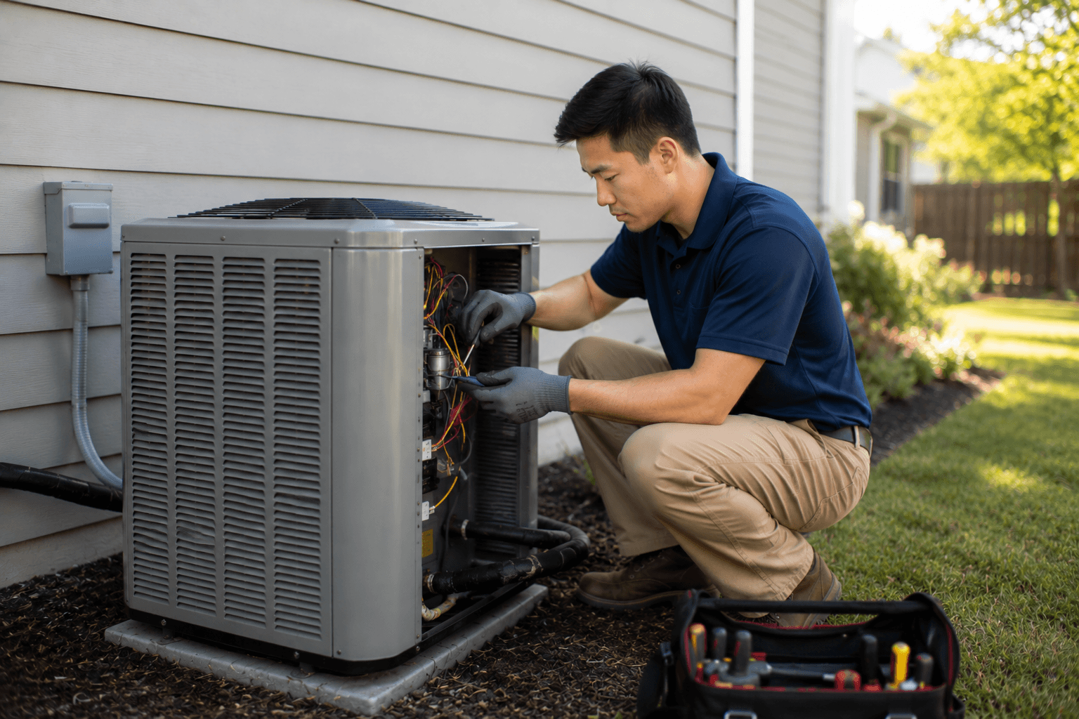 A hvac business owner at work