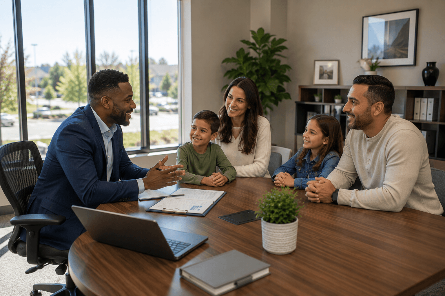 A insurance agencies business owner at work
