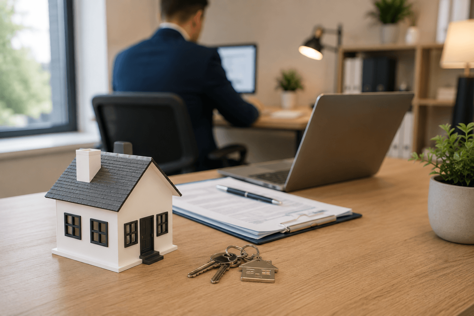 A mortgage brokers business owner at work