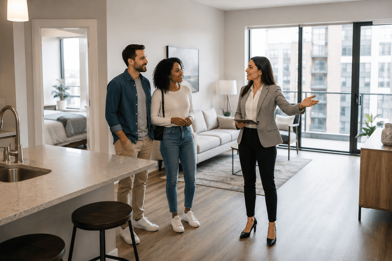 A property management business owner at work