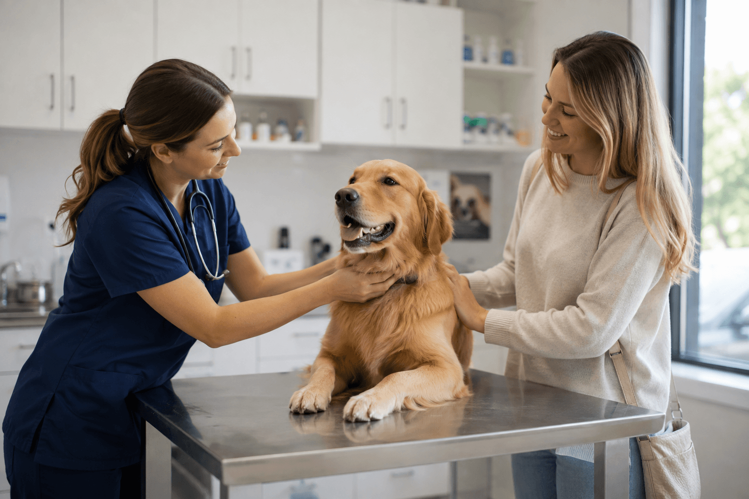 A veterinary clinics business owner at work